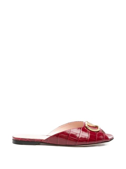 Valentino Garavani logo-plaque leather sandals - Red - zdjęcie produktu nr 1