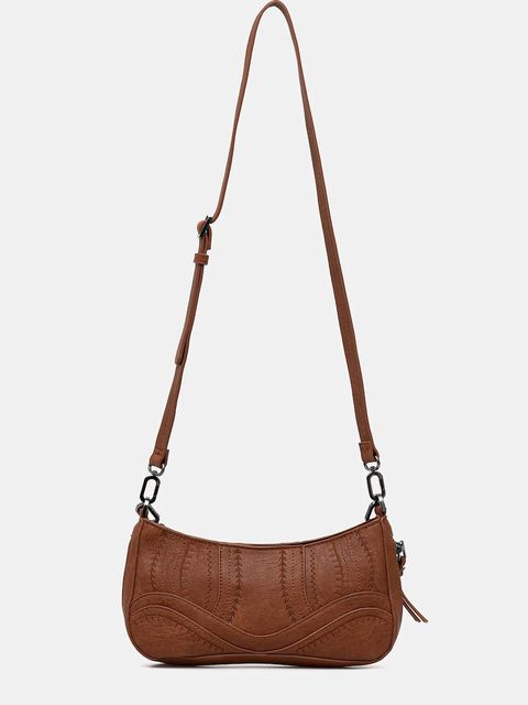 Desigual torebka EMBRO PATCH ALSACIA C kolor brązowy 25WAXPA7