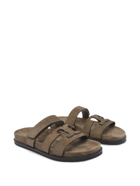 Tory Burch Ines logo suede sandals - Brown