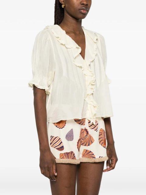 DÔEN Henri ruffled blouse - Yellow