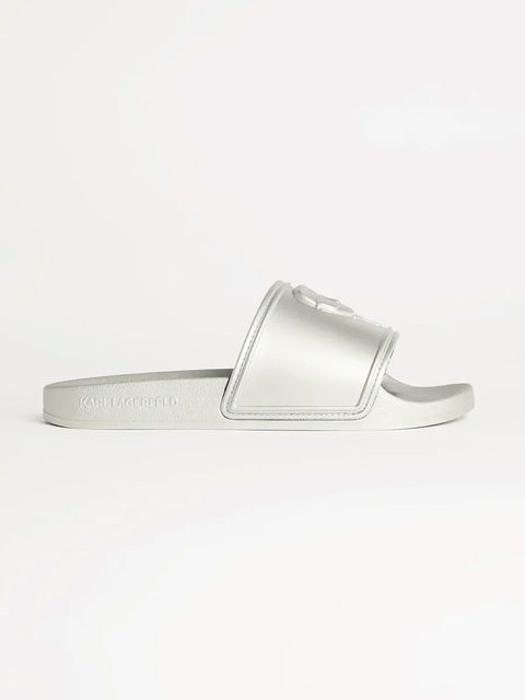 Karl Lagerfeld klapki KONDO 2.0 damskie kolor srebrny KL80919M - zdjęcie produktu nr 1