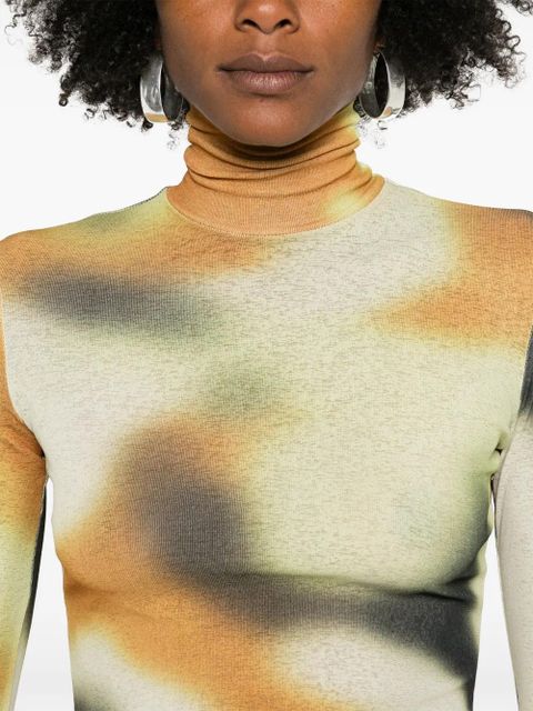 Nanushka smudged graffiti-print top - Yellow