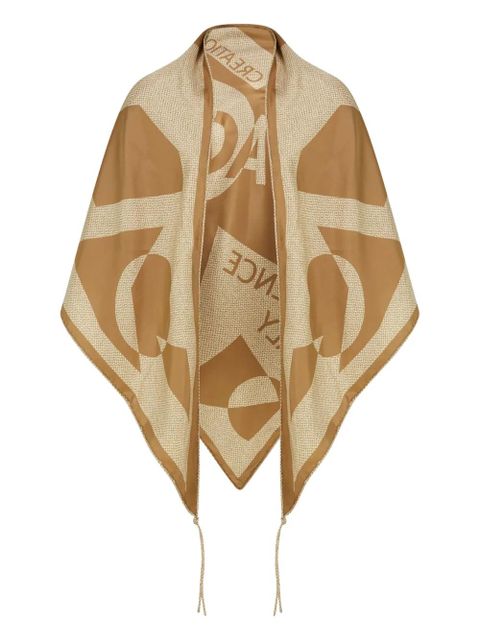 Ferragamo Venna graphic-print triangle scarf - Neutrals - zdjęcie produktu nr 1