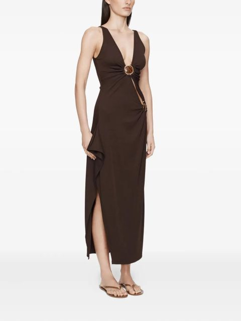 Christopher Esber stone cascade tank midi dress - Brown