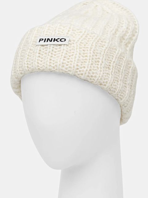 Pinko czapka z wełną kolor biały 105989 A2Z2