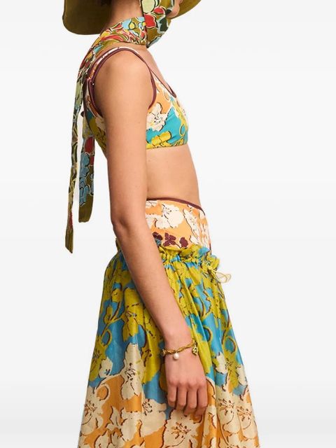 ALEMAIS floral-print drawstring-waist skirt - Blue - zdjęcie produktu nr 2