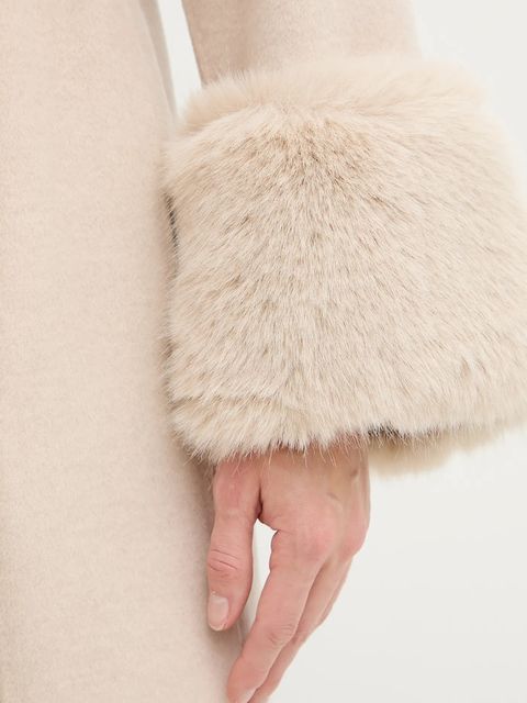 Marciano by Guess płaszcz z dodatkiem wełny LILIANA kolor beżowy 5BGL46 7125A