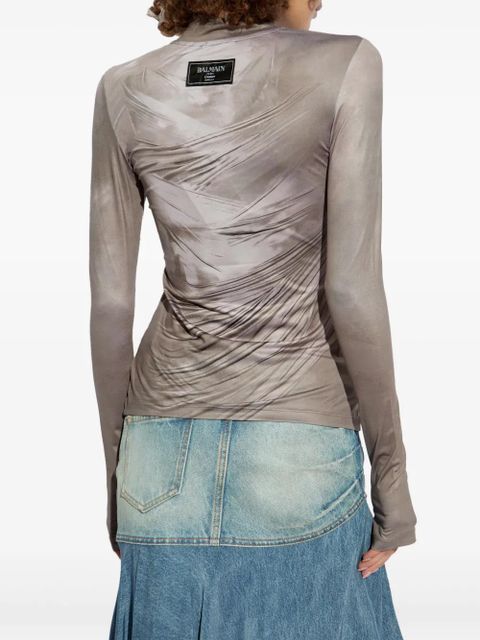 Balmain printed top - Grey