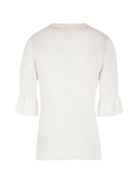 Jil Sander ruffled ribbed top - White - zdjęcie produktu nr 2