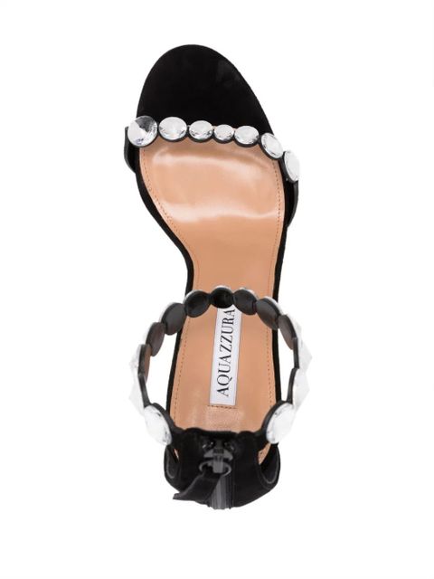 Aquazzura Maxi Tequila 110mm crystal-embellished sandals - Black