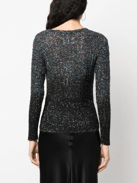 Maison Margiela sequin-embellished knitted jumper - Blue - zdjęcie produktu nr 2