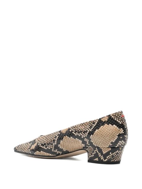 Aeyde snakeskin square pumps - Neutrals