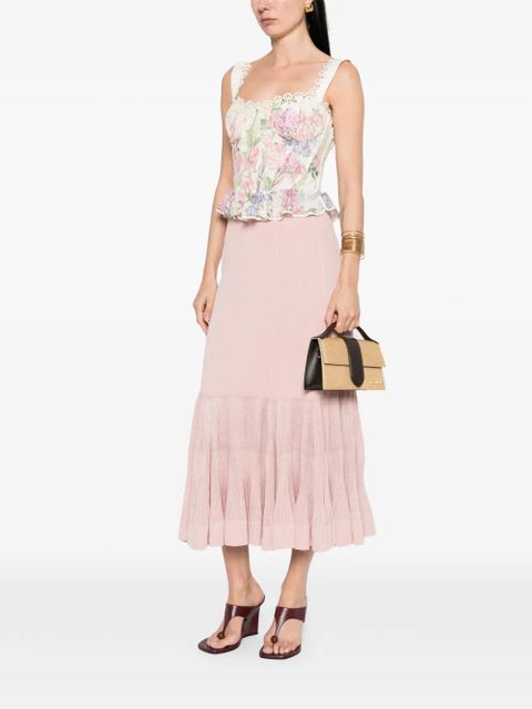 ZIMMERMANN Luna pleated frill midi skirt - Pink - zdjęcie produktu nr 2