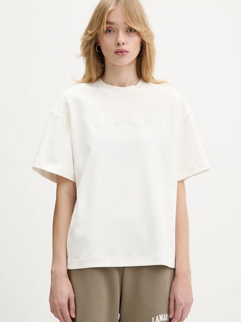 La Mania t-shirt bawełniany MARLO damski kolor beżowy MARLO - zdjęcie produktu nr 1