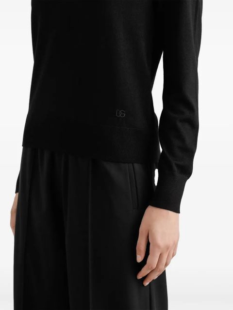 Dolce & Gabbana logo-embroidered sweater - Black