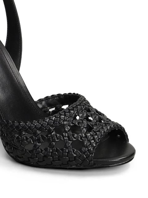 Michael Kors Rosie woven ankle-strap heeled sandals - Black