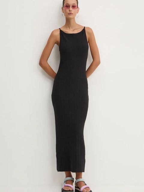 Abercrombie & Fitch sukienka kolor czarny maxi dopasowana KI159-4740