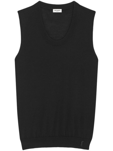 Saint Laurent Cassandre wool tank top - Black