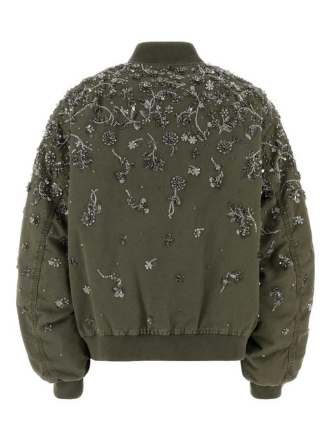 Miu Miu gabardine bomber jacket - Green - zdjęcie produktu nr 2