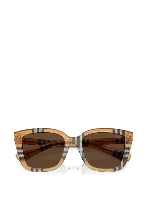 Burberry square-frame checked sunglasses - Brown