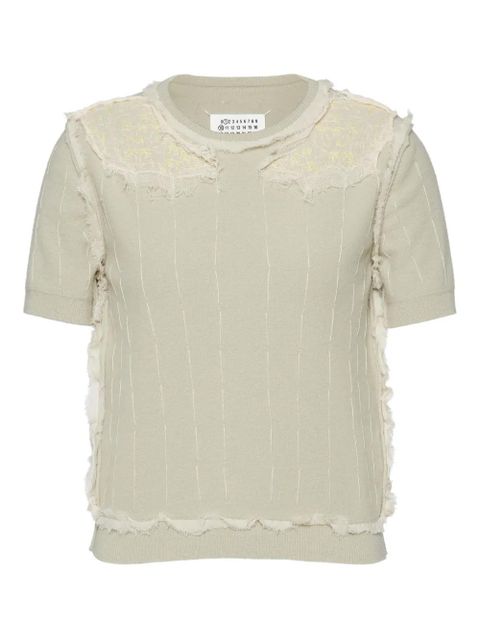 Maison Margiela frayed-edge top - Neutrals - zdjęcie produktu nr 1