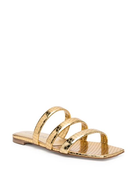 Casadei Atomium leather slides - Gold - zdjęcie produktu nr 2