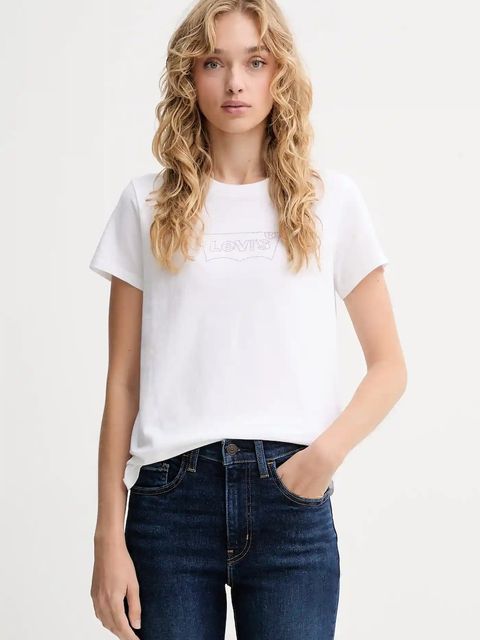 Levi's t-shirt bawełniany damski kolor biały 17369