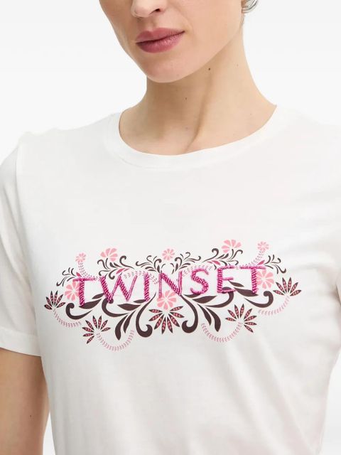 TWINSET floral-motif T-shirt - White