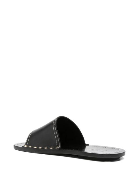 TOTEME studded contrast-stitch sandals - Black