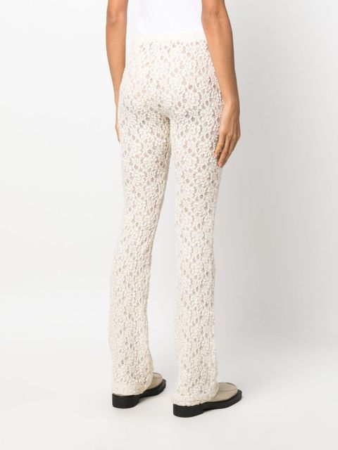 Chloé floral-lace bootcut trousers - Neutrals