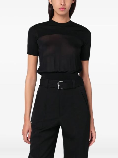 Sportmax ribbed-hem T-shirt - Black