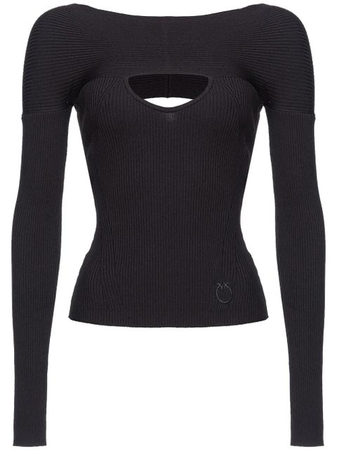 PINKO cut-out ribbed-knit jumper - Black - zdjęcie produktu nr 1
