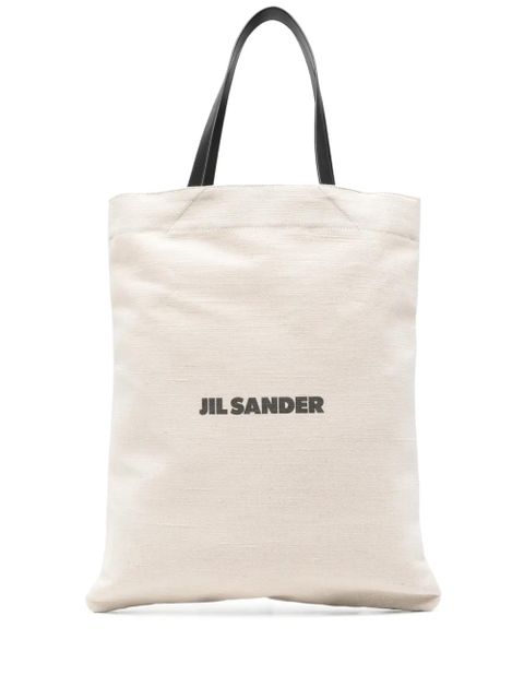 Jil Sander medium logo tote bag - Neutrals - zdjęcie produktu nr 1
