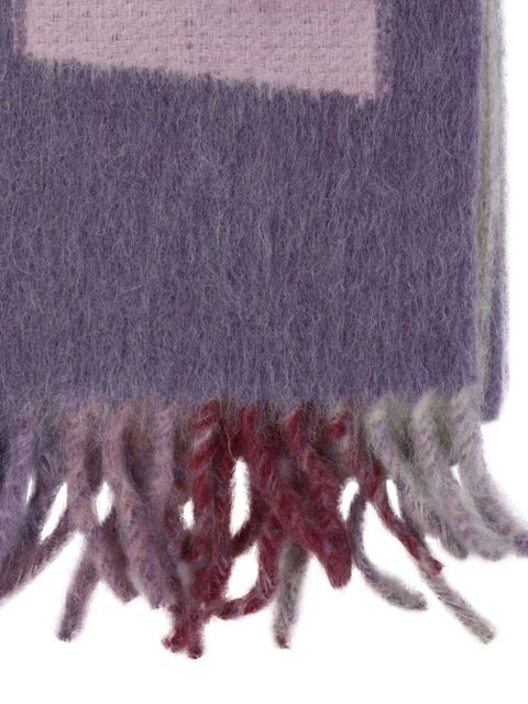 Marni logo-jacquard fringed scarf - Purple - zdjęcie produktu nr 2