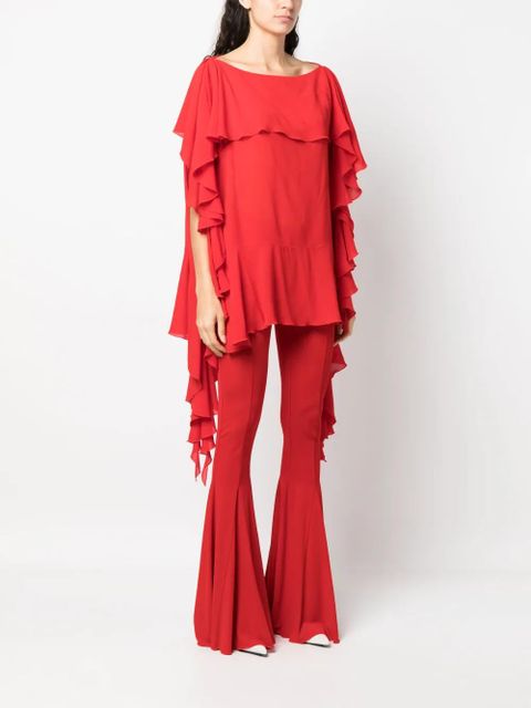 Blumarine draped semi-sheer blouse - Red - zdjęcie produktu nr 2
