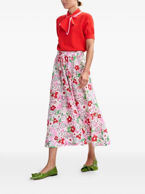 Essentiel Antwerp Julianne floral-detail midi skirt - Pink