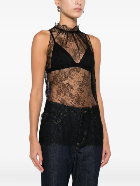 Alexander McQueen lace halter-neck top - Black
