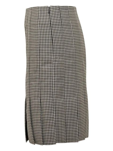 Ferragamo pleated gingham mini skirt - Black - zdjęcie produktu nr 2