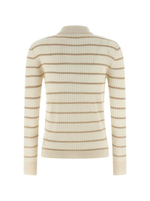 Max Mara ribbed striped polo top - Neutrals - zdjęcie produktu nr 2