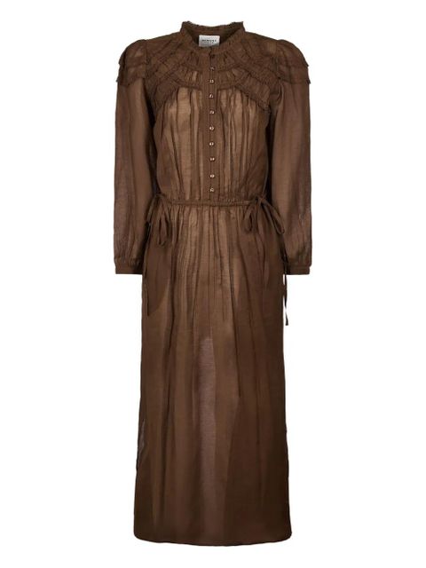 MARANT ÉTOILE ruffled button-front maxi dress - Brown - zdjęcie produktu nr 1