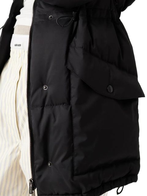 Miu Miu Technical pongé down long jacket - Black