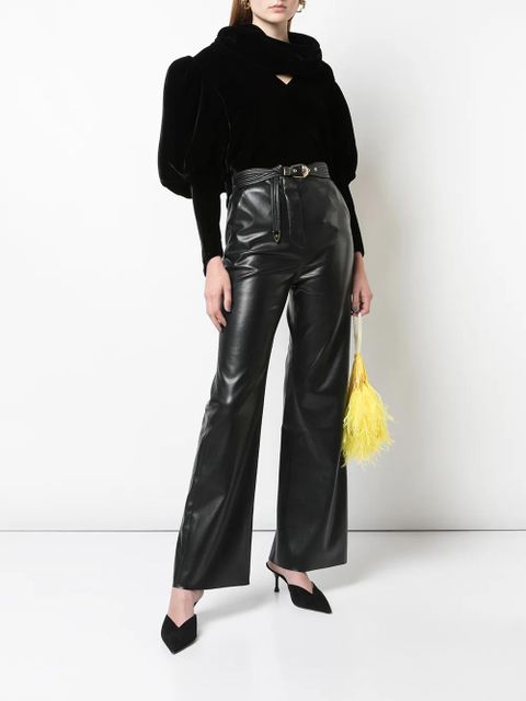 KHAITE Jones silk velvet top - Black - zdjęcie produktu nr 2