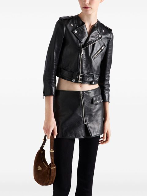 Prada leather biker jacket - Black