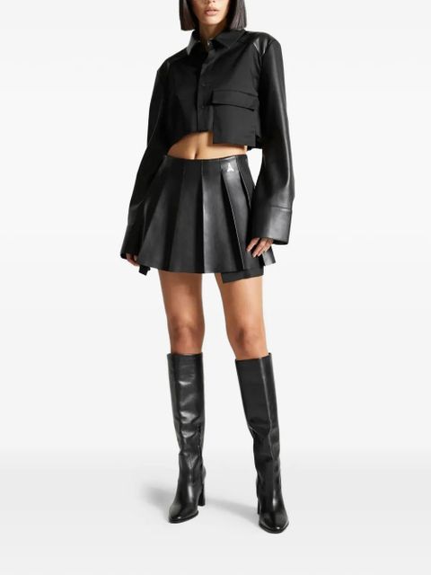 Manière De Voir pleated eiffel plaque skirt - Black