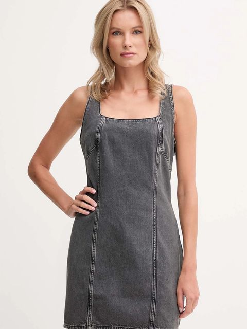 Calvin Klein Jeans sukienka jeansowa kolor szary mini dopasowana LV047C715G - zdjęcie produktu nr 1