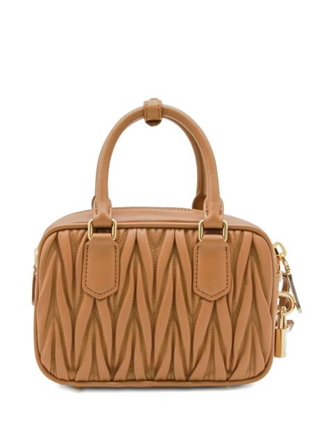 Miu Miu Arcadie Matelassé leather tote bag - Brown - zdjęcie produktu nr 2