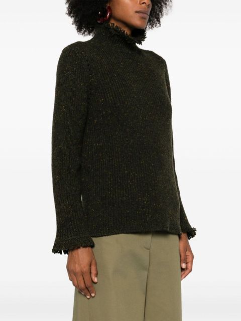 Burberry fringed-edge sweater - Green
