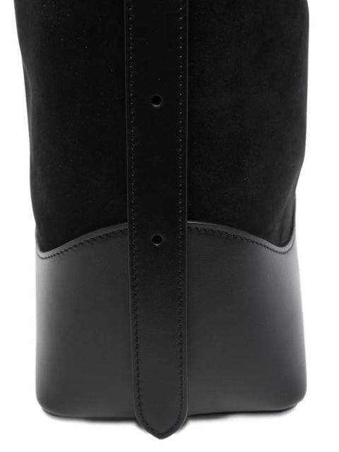 Elleme large Loop suede leather shoulder bag - Black