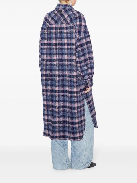 MARANT ÉTOILE Fontizi checked coat - Purple
