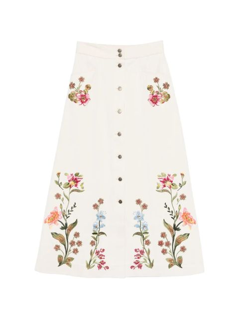 Valentino Garavani floral-print buttoned maxi skirt - Neutrals - zdjęcie produktu nr 1